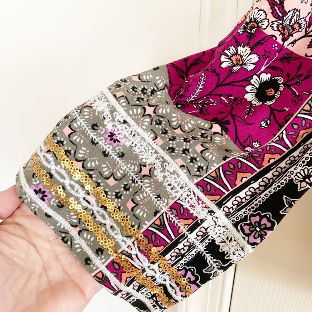 Wonderly Multicolor Patchwork Boho Open Front Car… - image 5